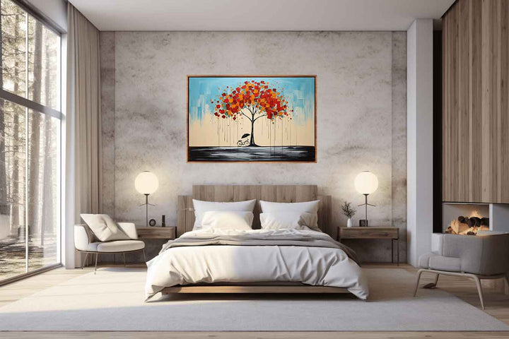 Cycle Tree Umbrella Modern Art Painting