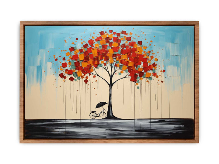 Cycle Tree Umbrella Modern Art Painting