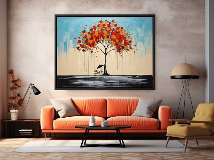 Cycle Tree Umbrella Modern Art Painting