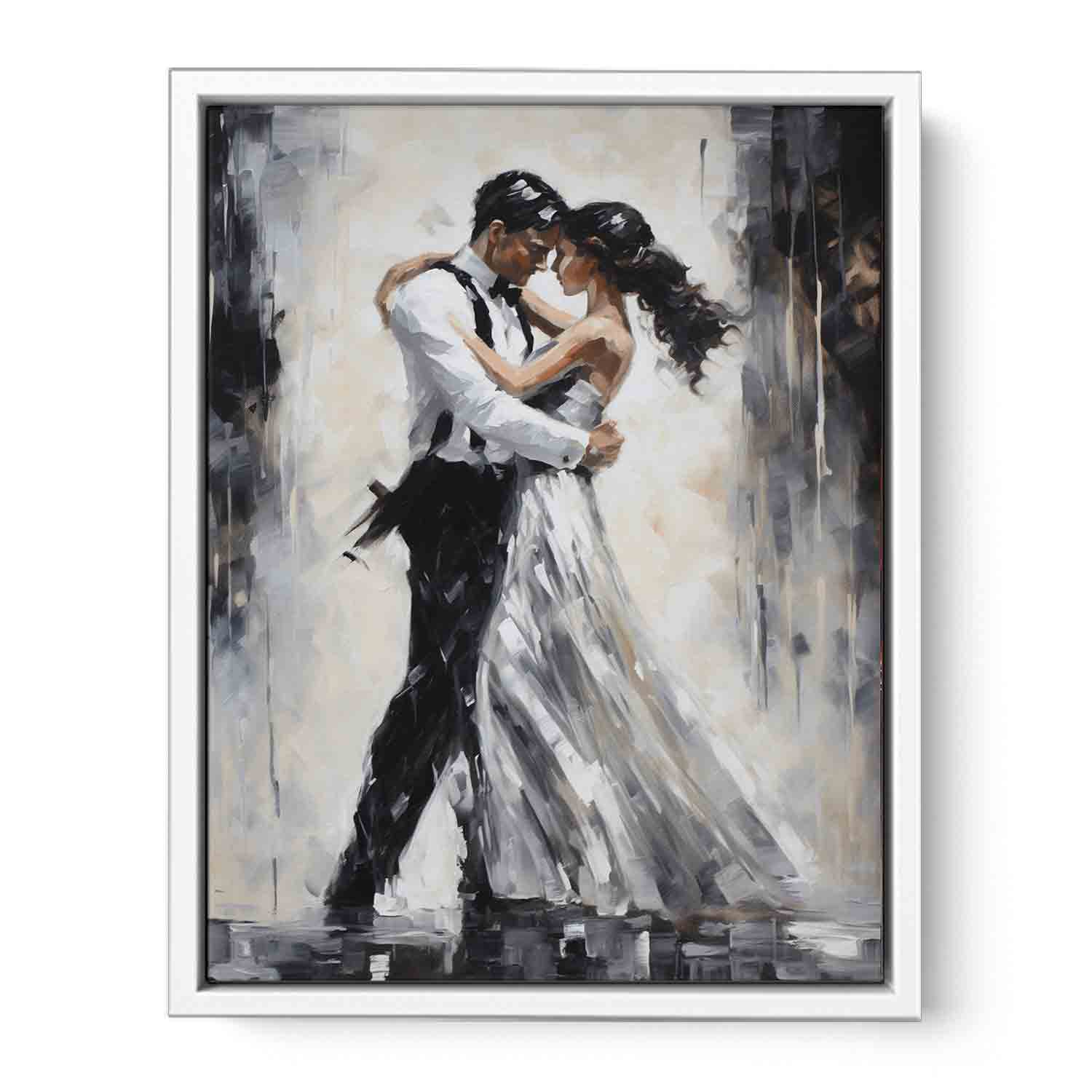 Black And White Couple Dance Modern Painting