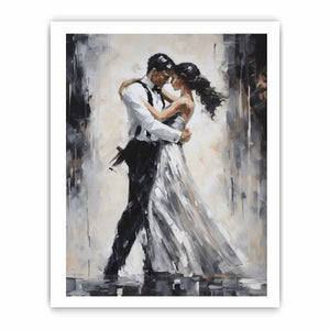 Black And White Couple Dance Modern Painting