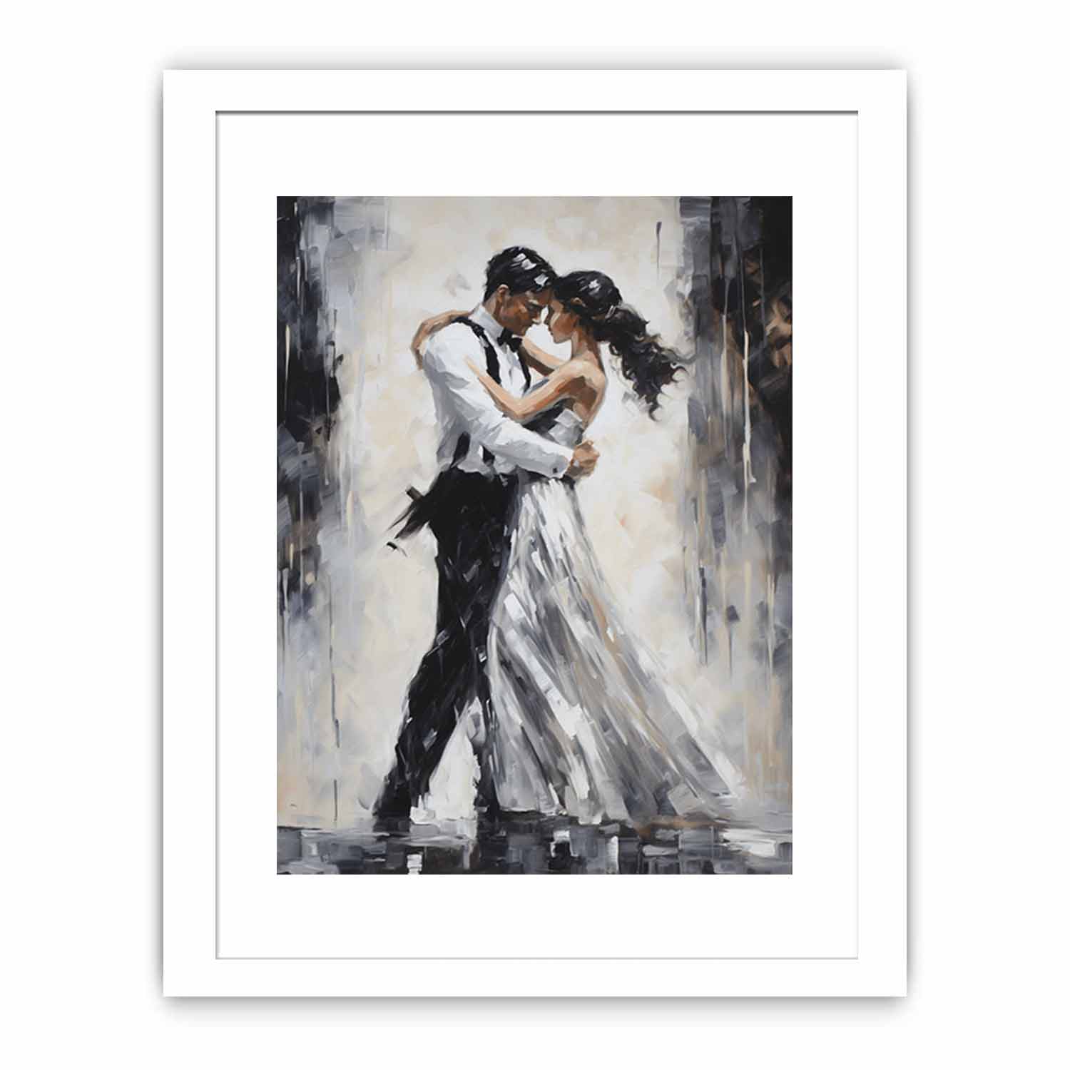 Black And White Couple Dance Modern Painting