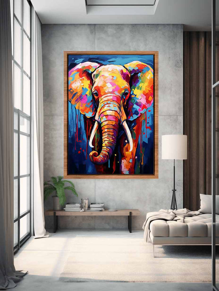 Colorful Elephant Modern Art Painting