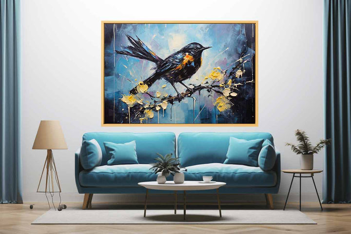 Bird Black Modern Art Painting
