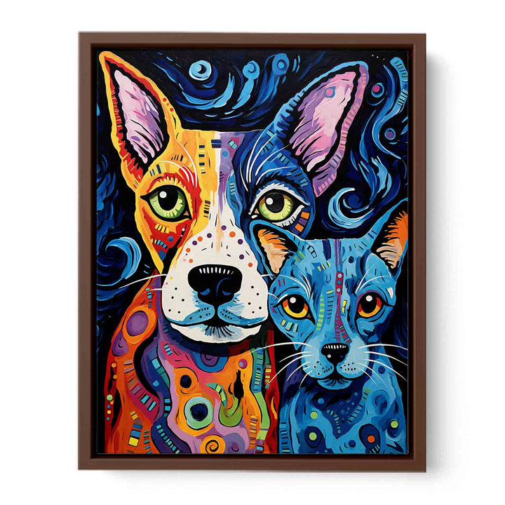 Modern Two Dog Art Painting