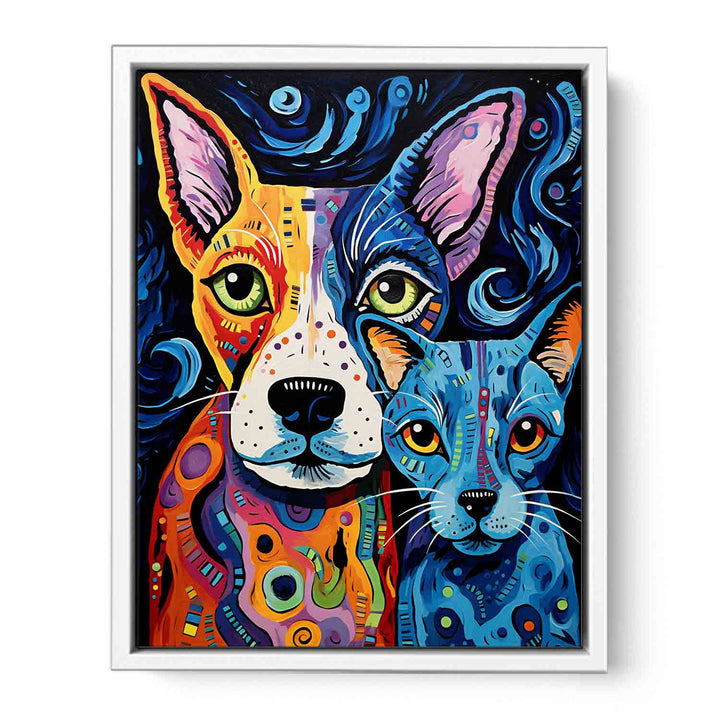Modern Two Dog Art Painting