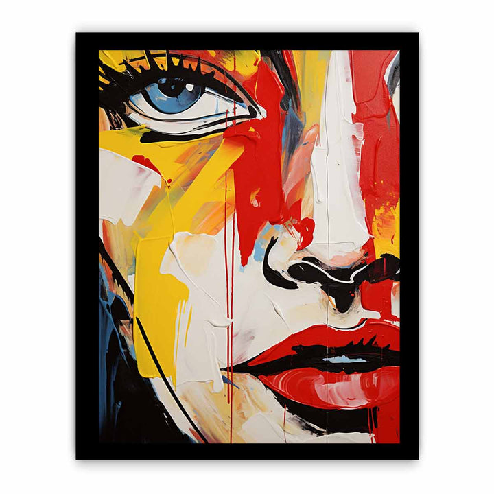 Modern Red Yellow Face Art Painting