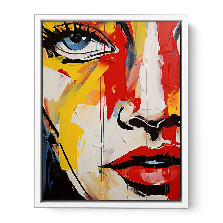Modern Red Yellow Face Art Painting