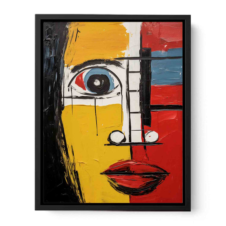 Modern Blue Red Face Art Painting