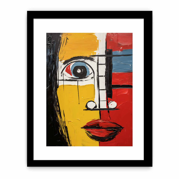 Modern Blue Red Face Art Painting