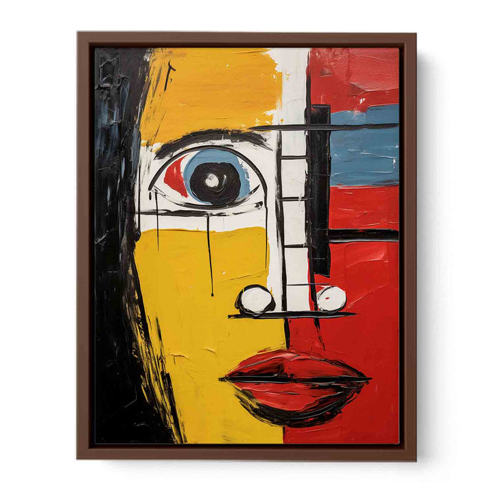 Modern Blue Red Face Art Painting