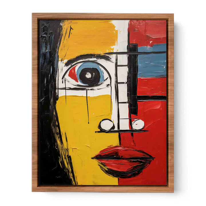 Modern Blue Red Face Art Painting