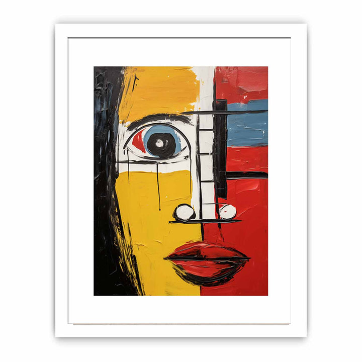 Modern Blue Red Face Art Painting