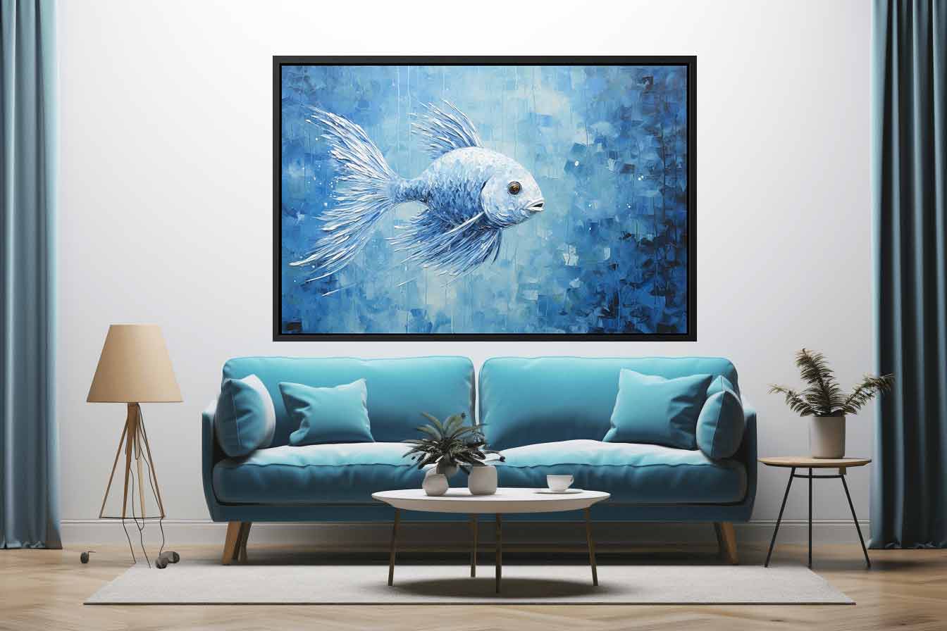 Modern Blue Fish Art