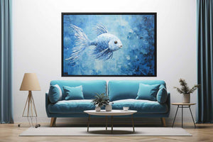Modern Blue Fish Art
