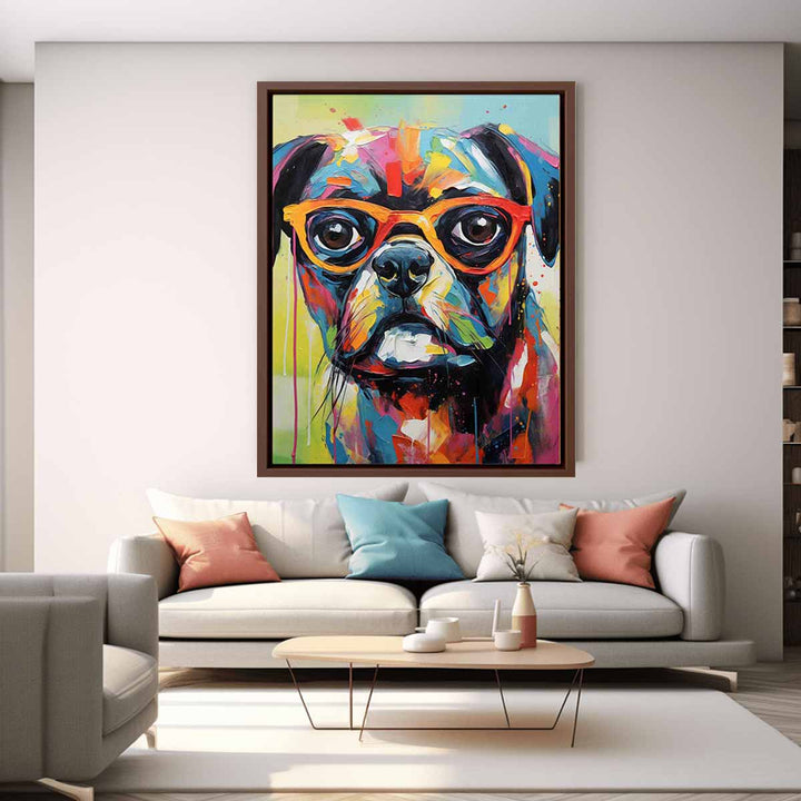 Modern Red Dog Art Painting