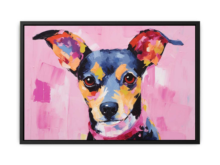 Modern Art Painting Pink Dog  