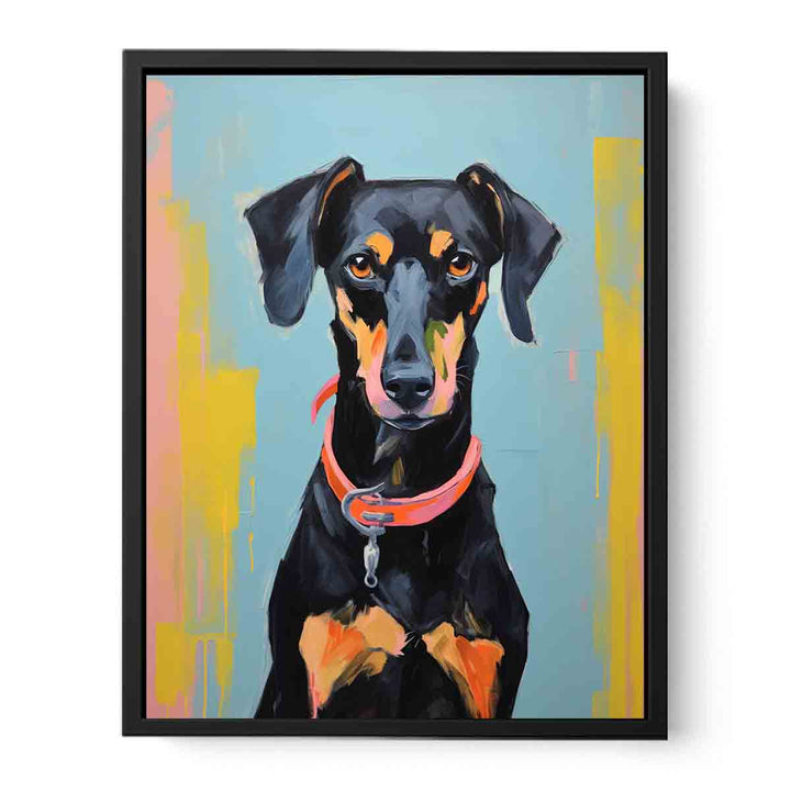 Brown Black Dog Modern Art Painting