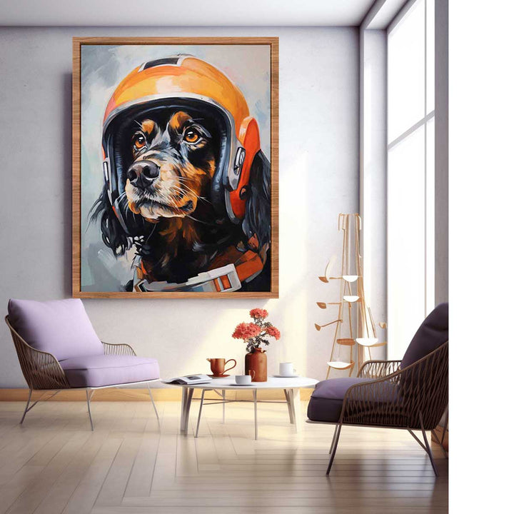 Modern Dog Helmet Art Painting