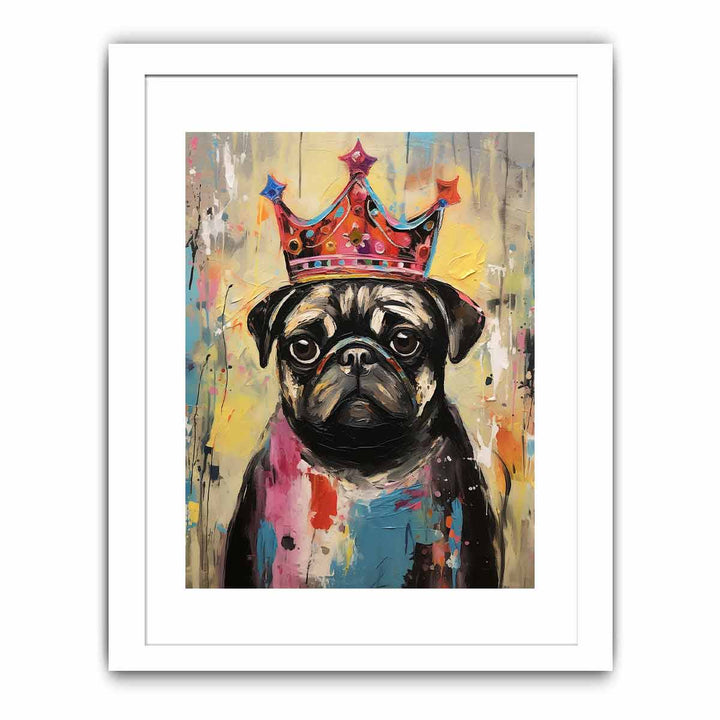 Modern Pug Black Dog Art Painting