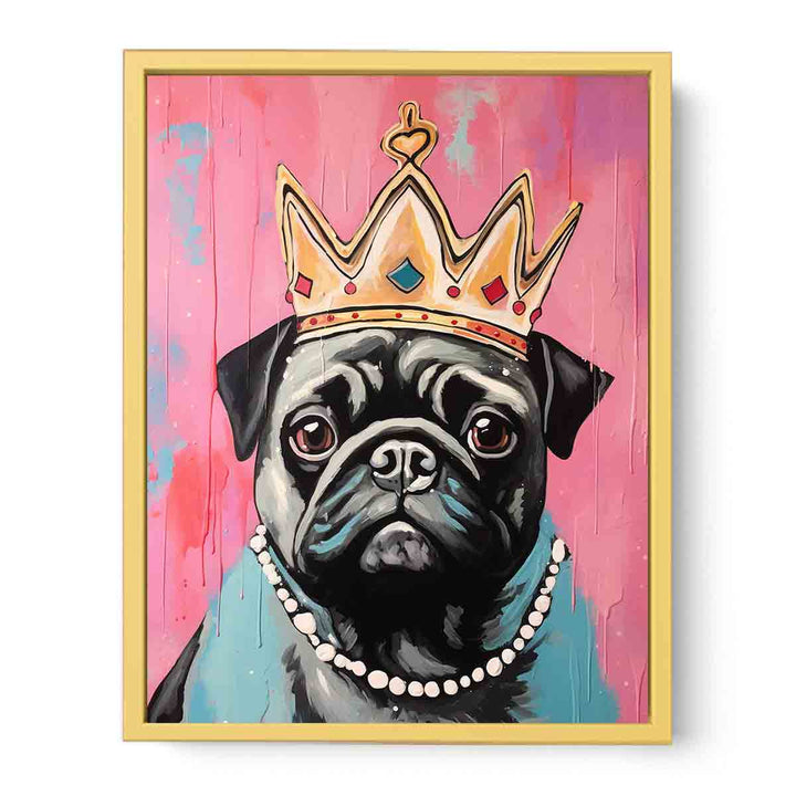 Modern Crown Pug Art Painting