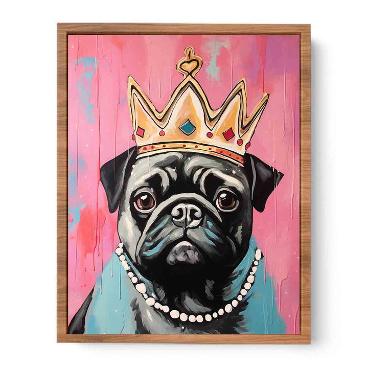 Modern Crown Pug Art Painting