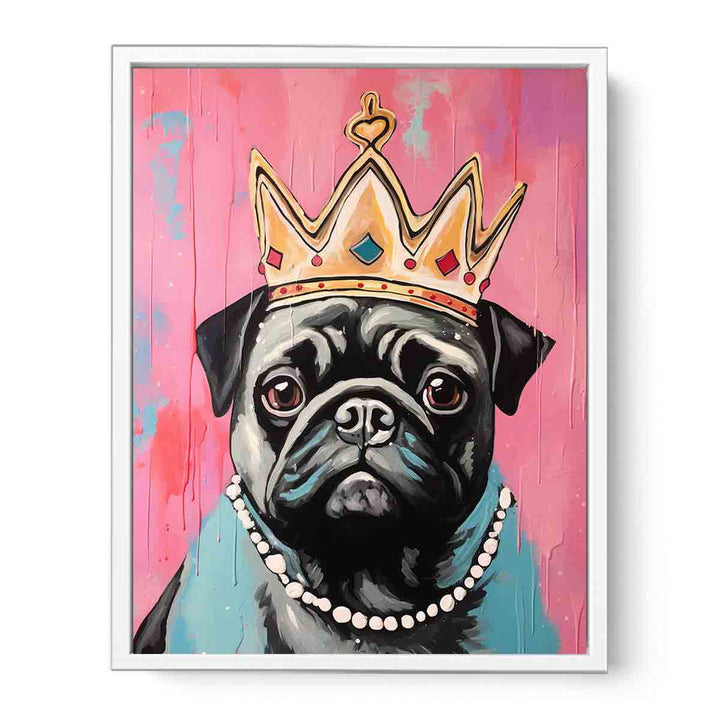 Modern Crown Pug Art Painting