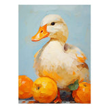 Modern White Orange Duck Art Painting artwork preview