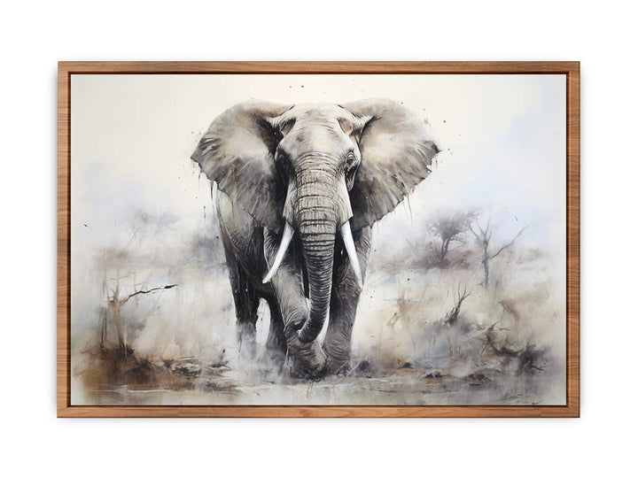 Modern Grey Elephant Art Painting