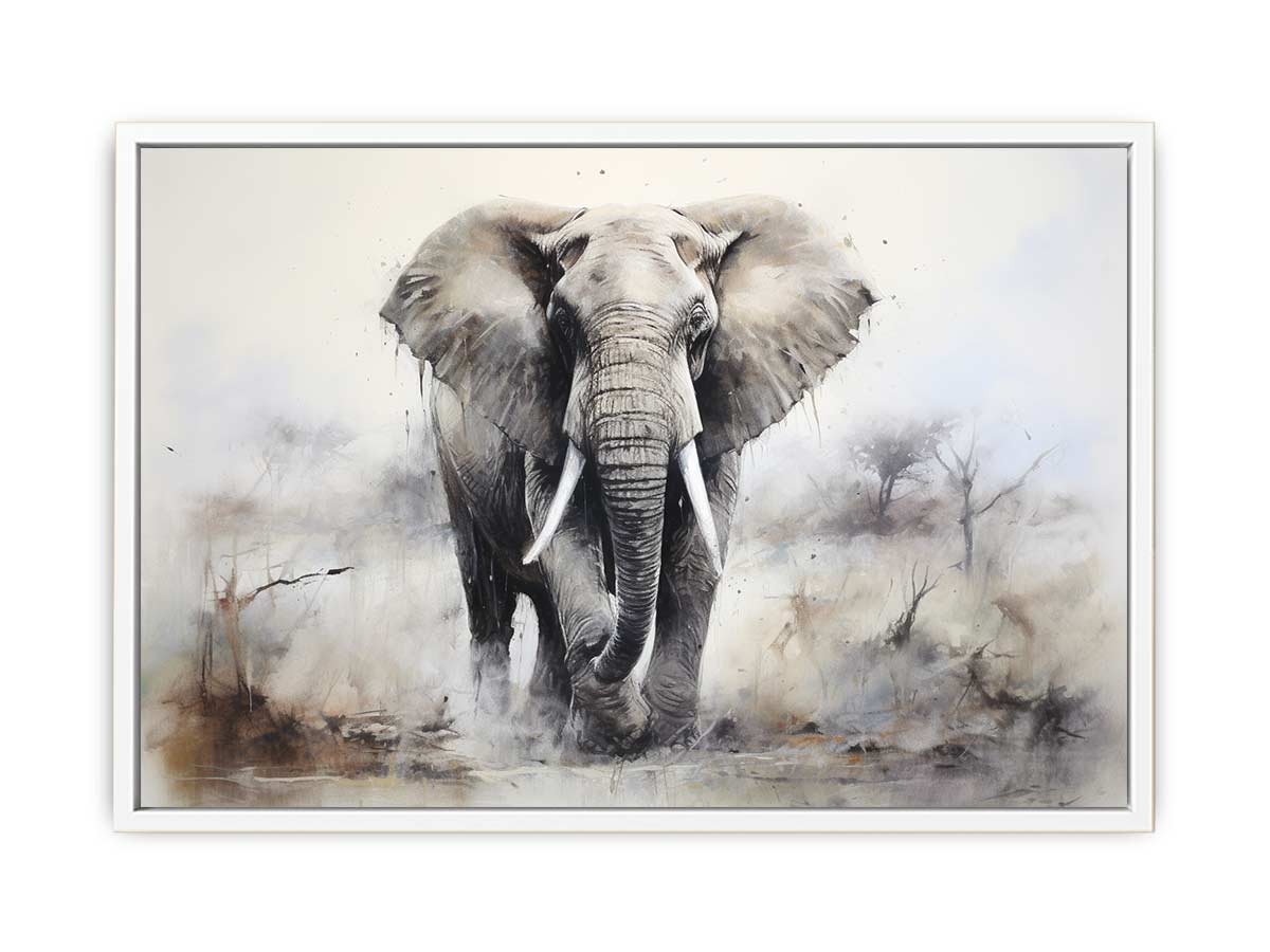 Modern Grey Elephant Art Painting