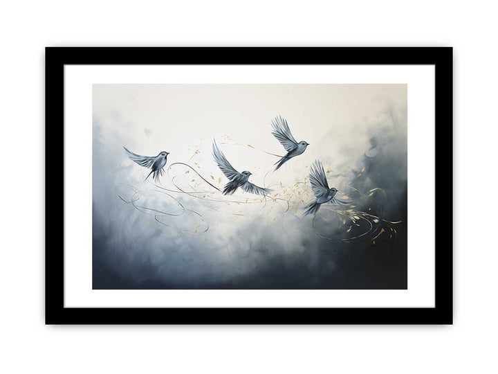 Modern Four Birds Art Painting