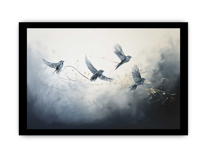 Modern Four Birds Art Painting