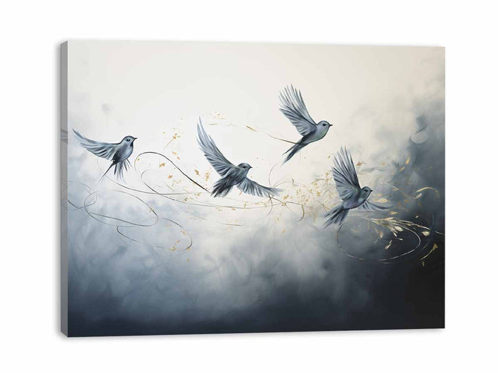 Modern Four Birds Art Painting