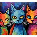 Modern Cat Art Painting