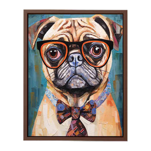 Modern Pug Dog  with Glasses