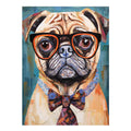 Modern Pug Dog  with Glasses