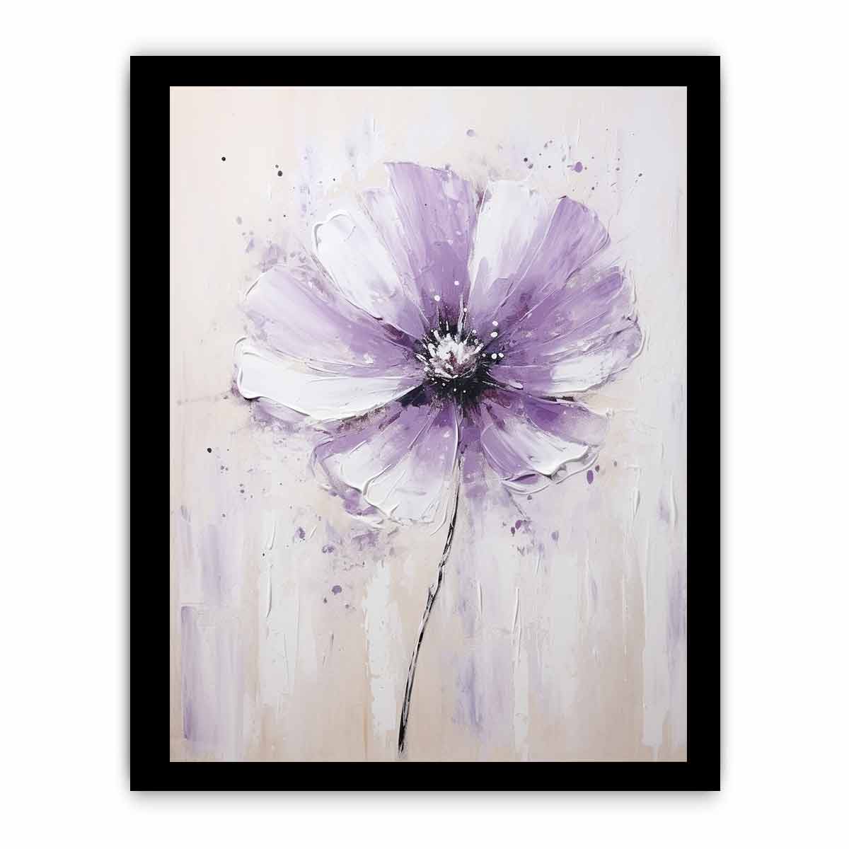 Flower White Purple Art Painting