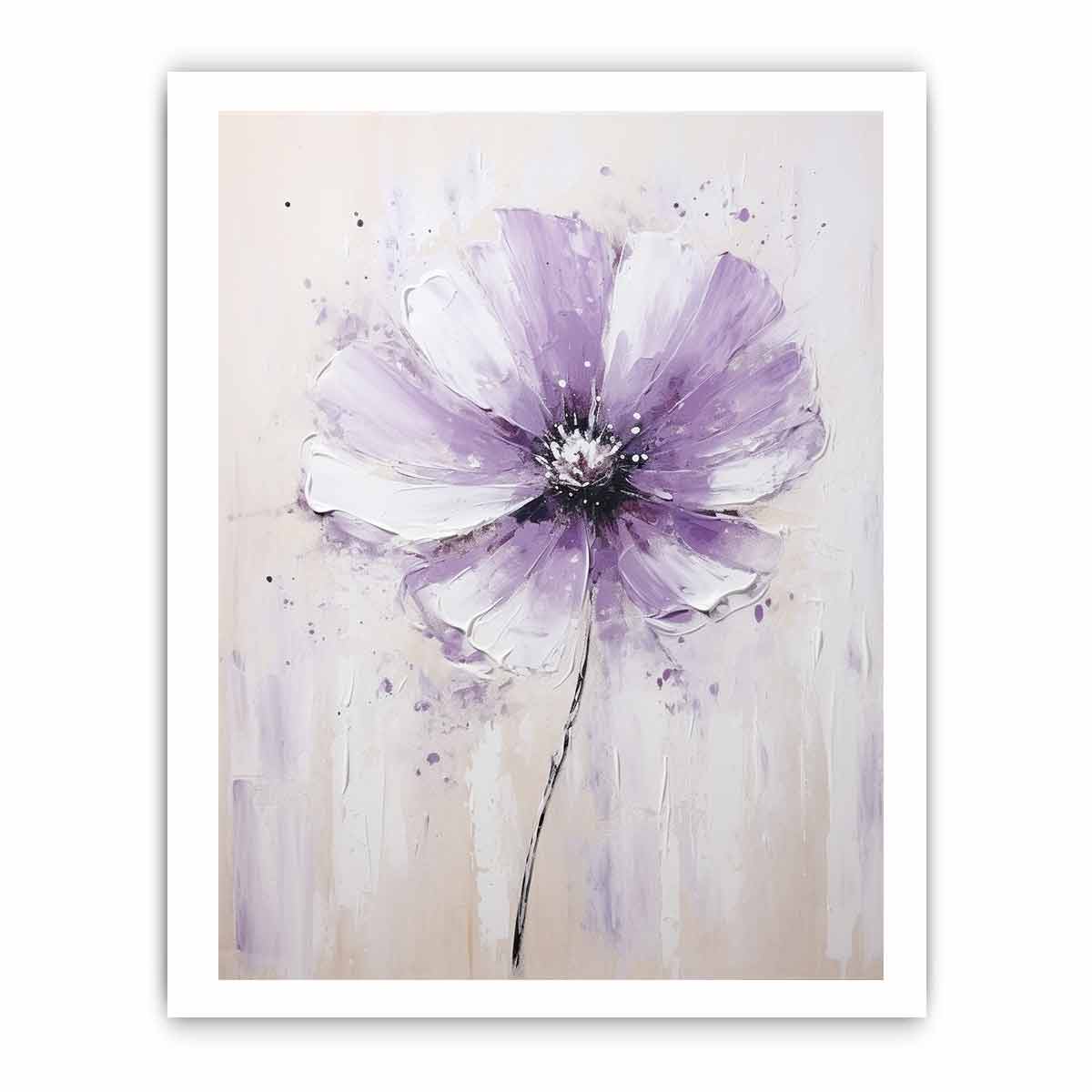Flower White Purple Art Painting