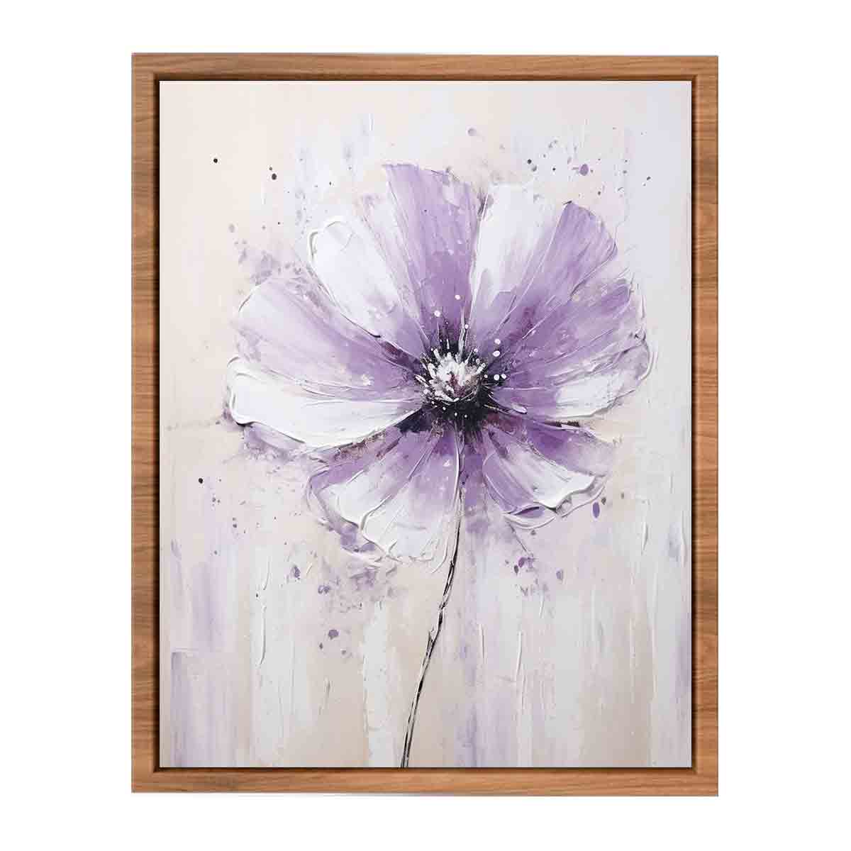 Flower White Purple Art Painting