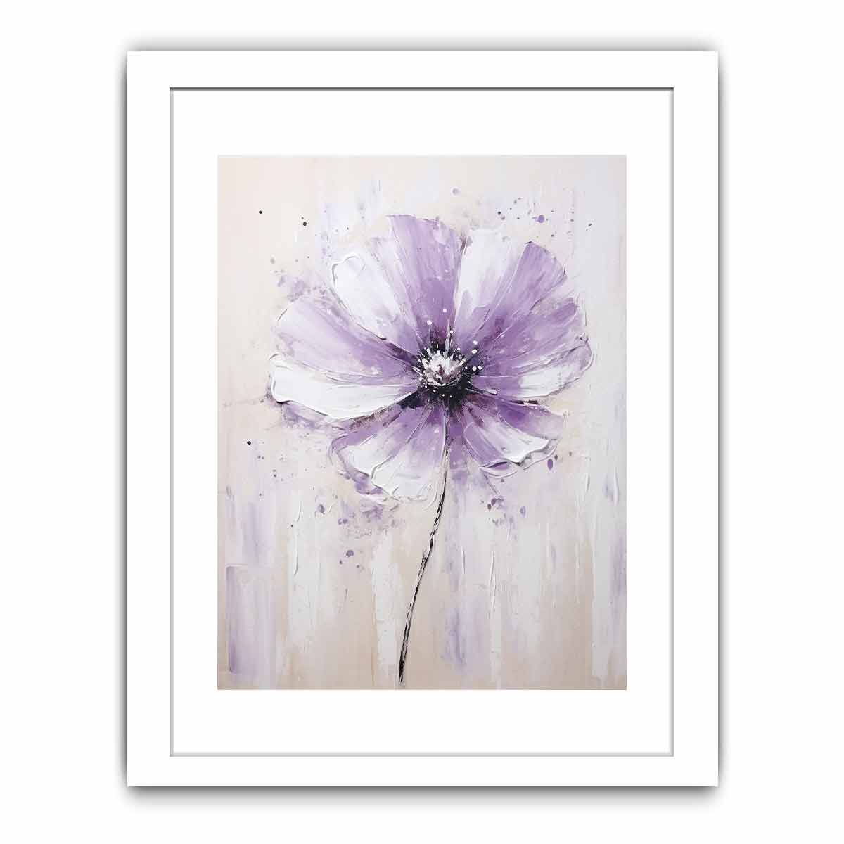 Flower White Purple Art Painting