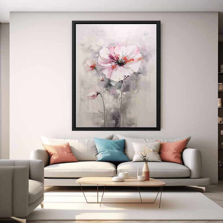 Flower Art Painting White Pink