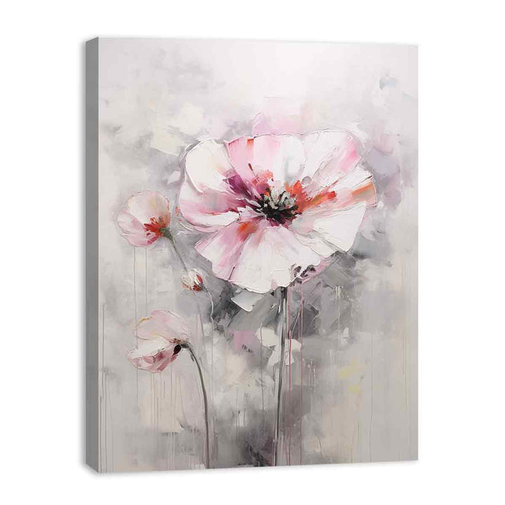 Flower Art Painting White Pink