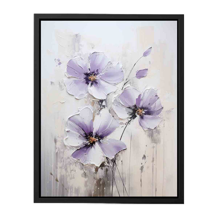 Flower Art Purple Grey Painting