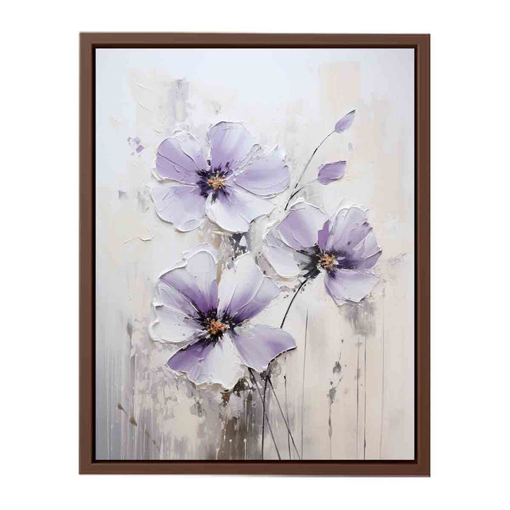 Flower Art Purple Grey Painting