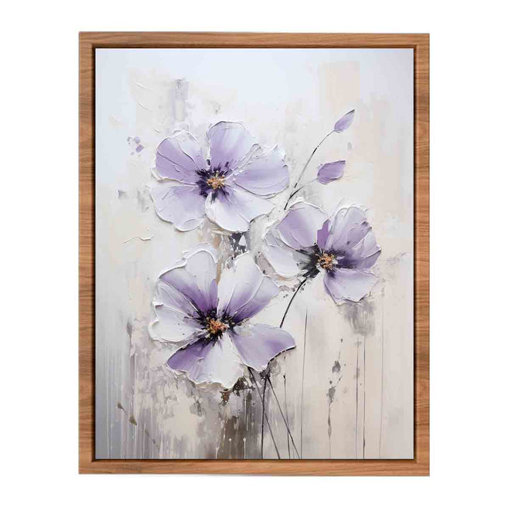 Flower Art Purple Grey Painting