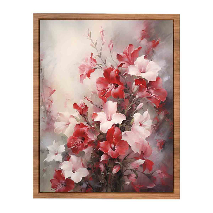 Flower White Red Art Painting  