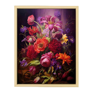 Purple And Red Flowers Painting