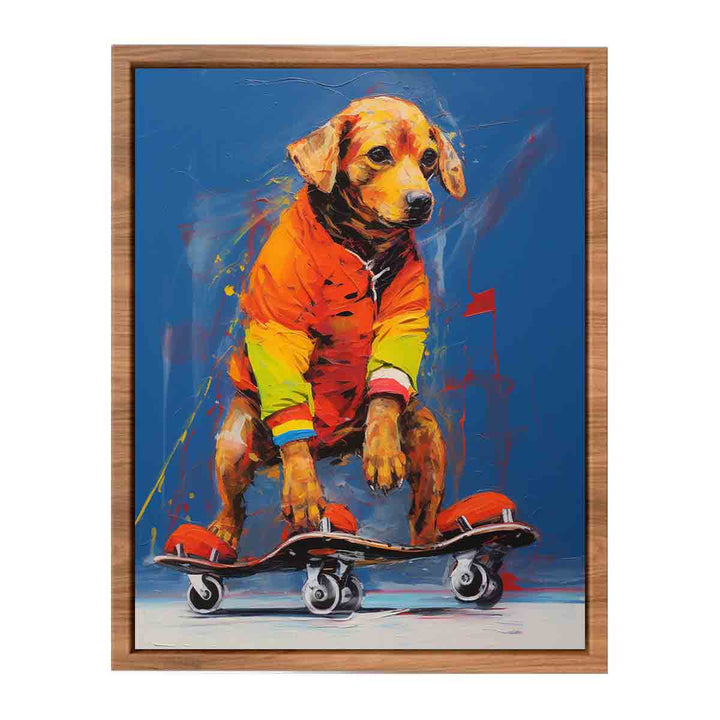 Dog Skating Modern Art