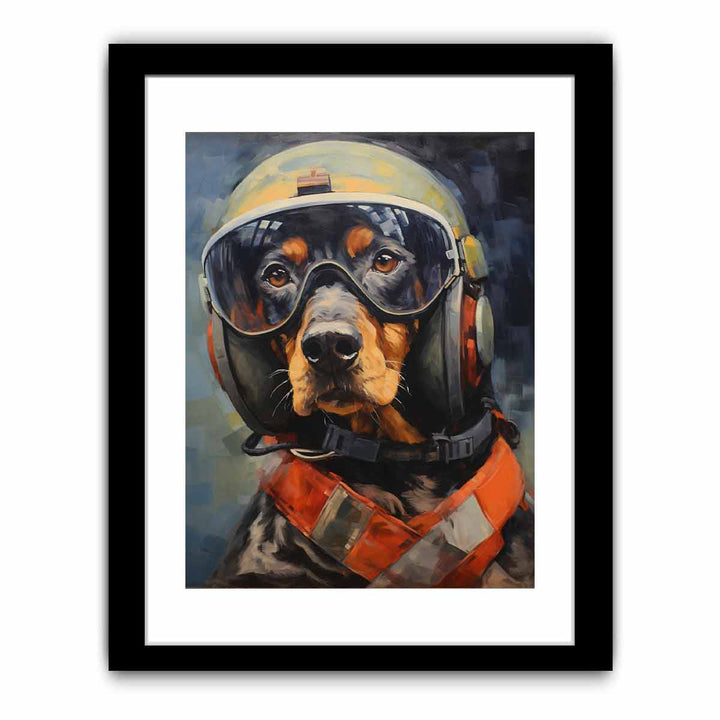 Dog wearing Helmet Modern Art