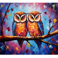 Two Owl Modern Art Painting